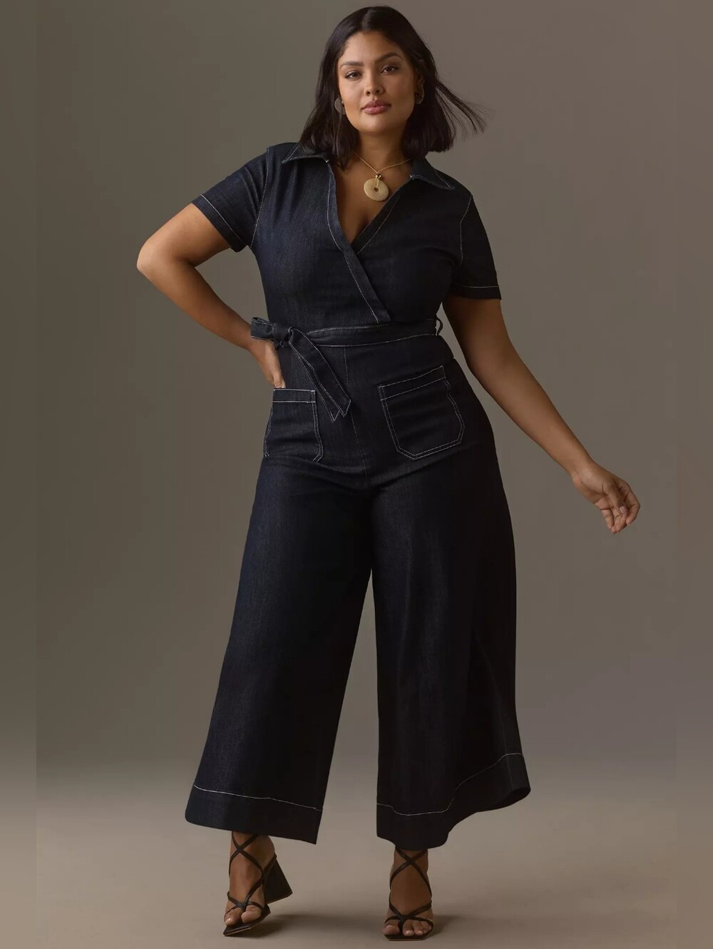 Anthropology The Colette Wrap Jumpsuit by Maeve: Denim Edition Size 12P EUC